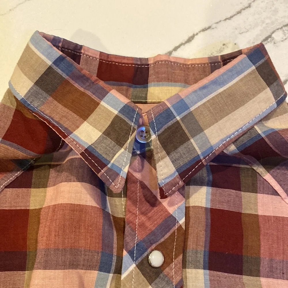 Wrangler Long Sleeve Pearl Snap Western Shirt L Made in the USA - Picture 7 of 12